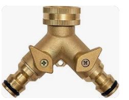 Metallic Two-Way Garden Hose Tap for FD Fittings — irrigation supply Kenya